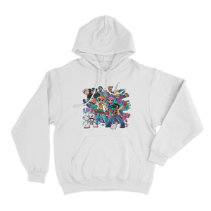 Scott Pilgrim Character Battle Unisex Hoodie White