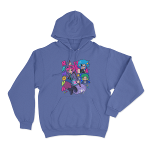 Scott Pilgrim Ramona Multicolor Portraits Unisex Hoodie Blue