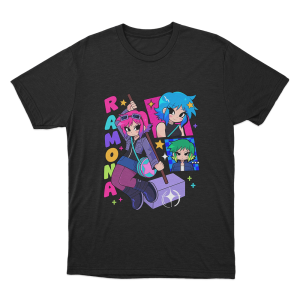 Scott Pilgrim Ramona Multicolor Portraits Unisex T Shirt Black