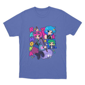Scott Pilgrim Ramona Multicolor Portraits Unisex T Shirt Blue