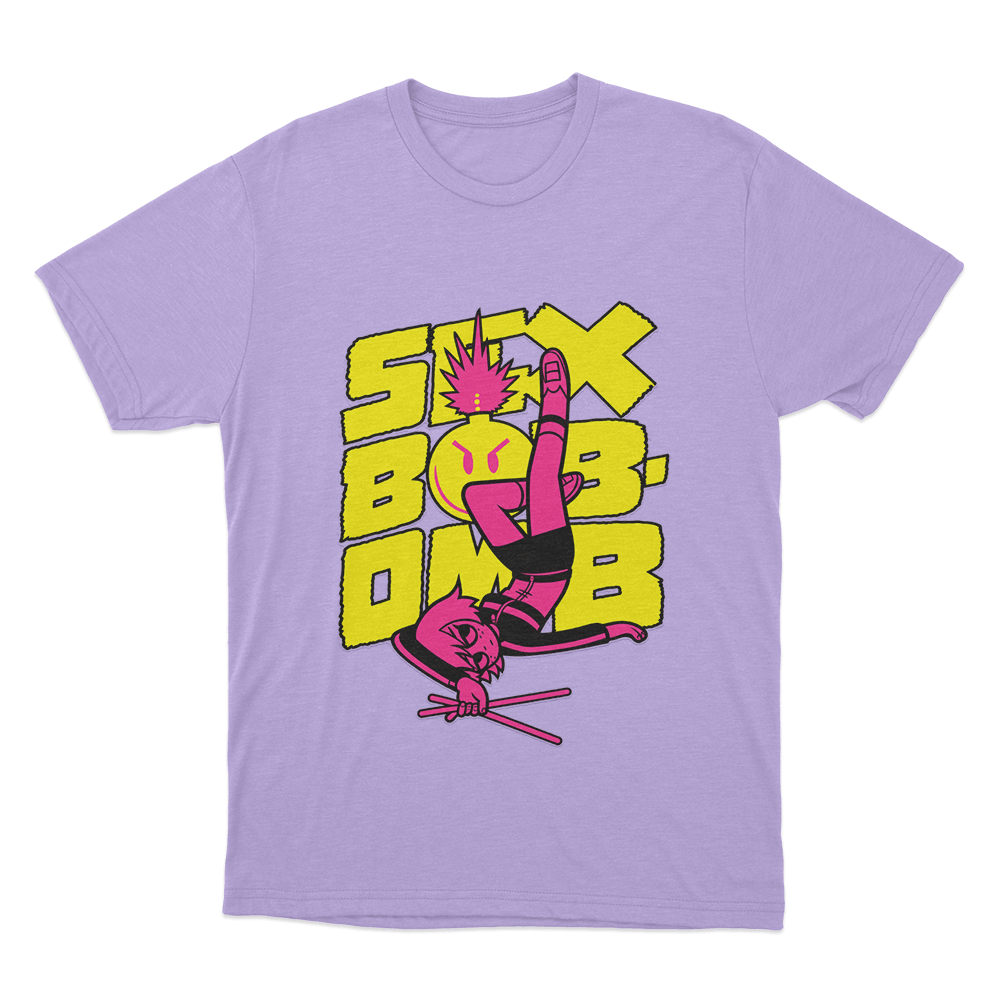 Scott Pilgrim Sex Bob-Omb Drummer Unisex T Shirt Purple Scott Pilgrim Sex Bob Omb Drummer Unisex T Shirt Purple