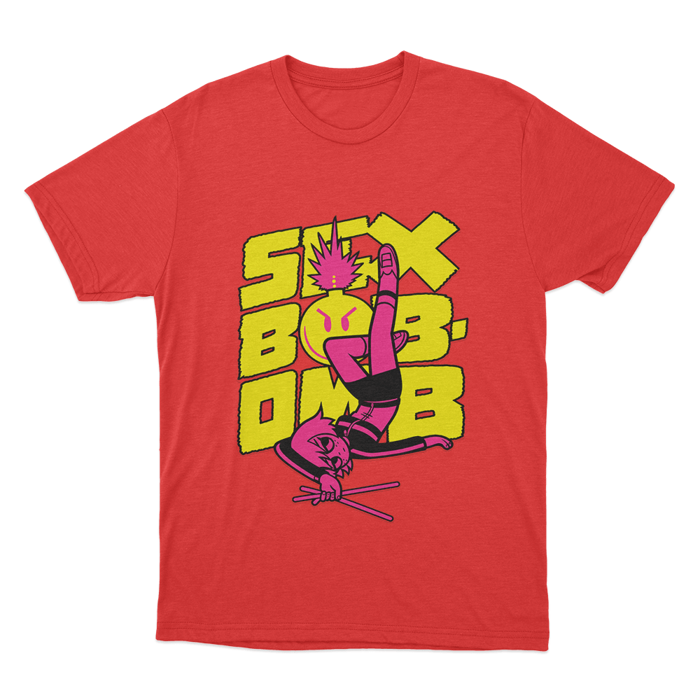 Scott Pilgrim Sex Bob-Omb Drummer Unisex T Shirt Red Scott Pilgrim Sex Bob Omb Drummer Unisex T Shirt Red