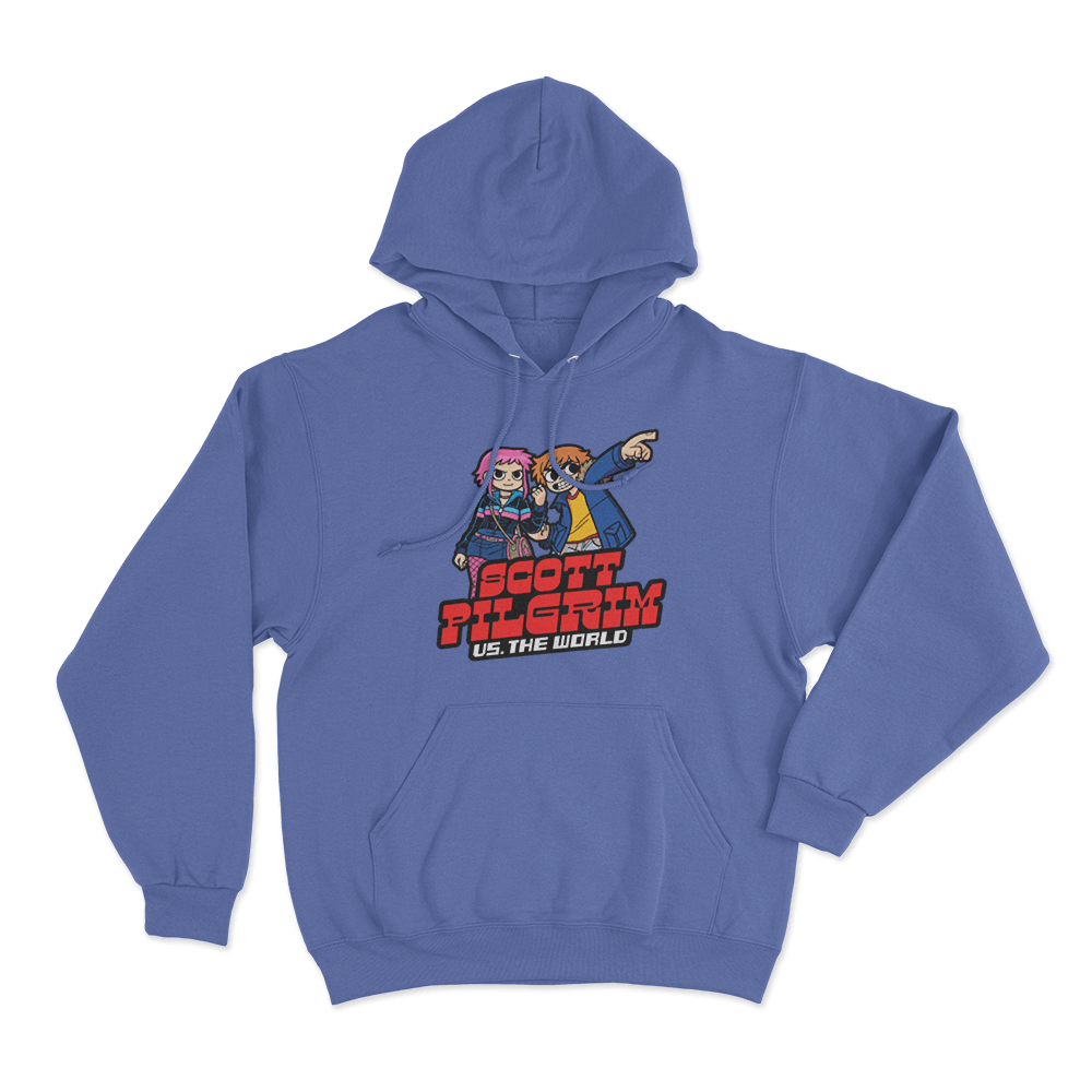 Scott Pilgrim Vs The World Cartoonish Unisex Hoodie Blue Scott Pilgrim Vs The World Cartoonish Unisex Hoodie Blue