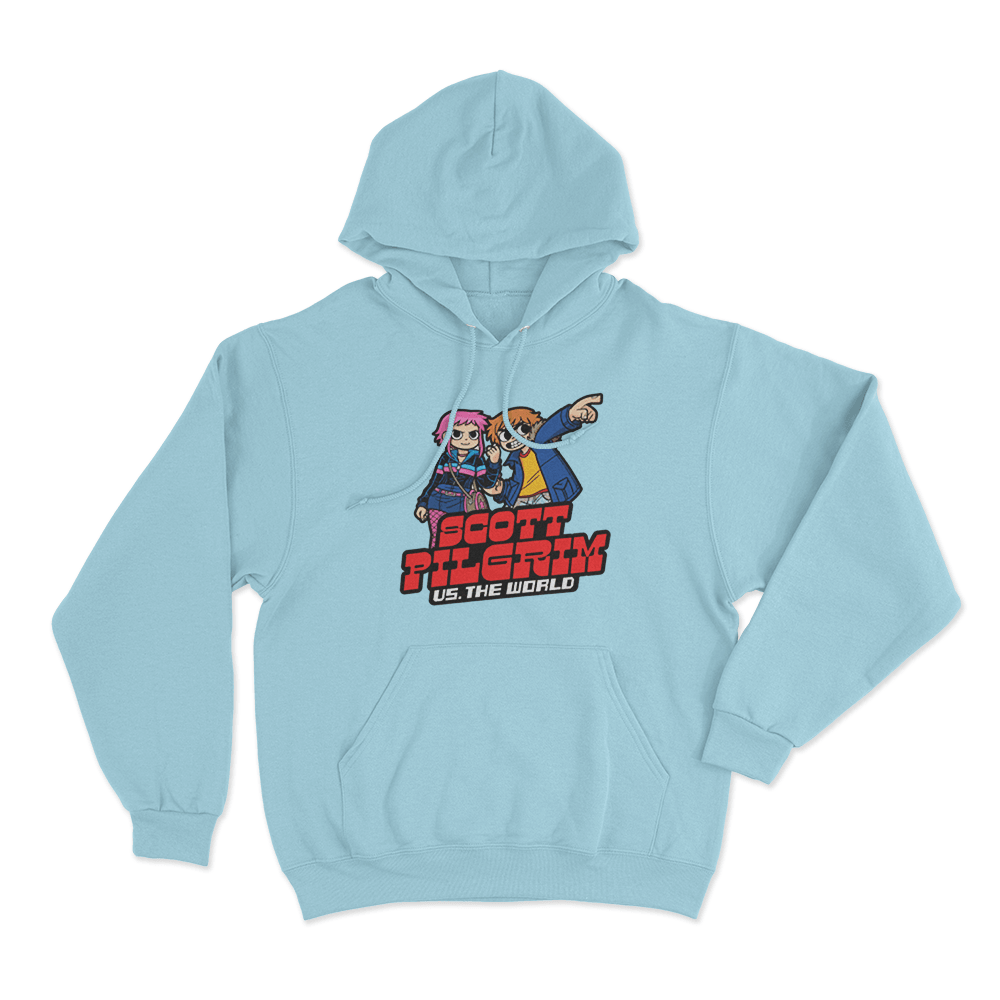 Scott Pilgrim Vs The World Cartoonish Unisex Hoodie Sky Blue Scott Pilgrim Vs The World Cartoonish Unisex Hoodie Sky Blue