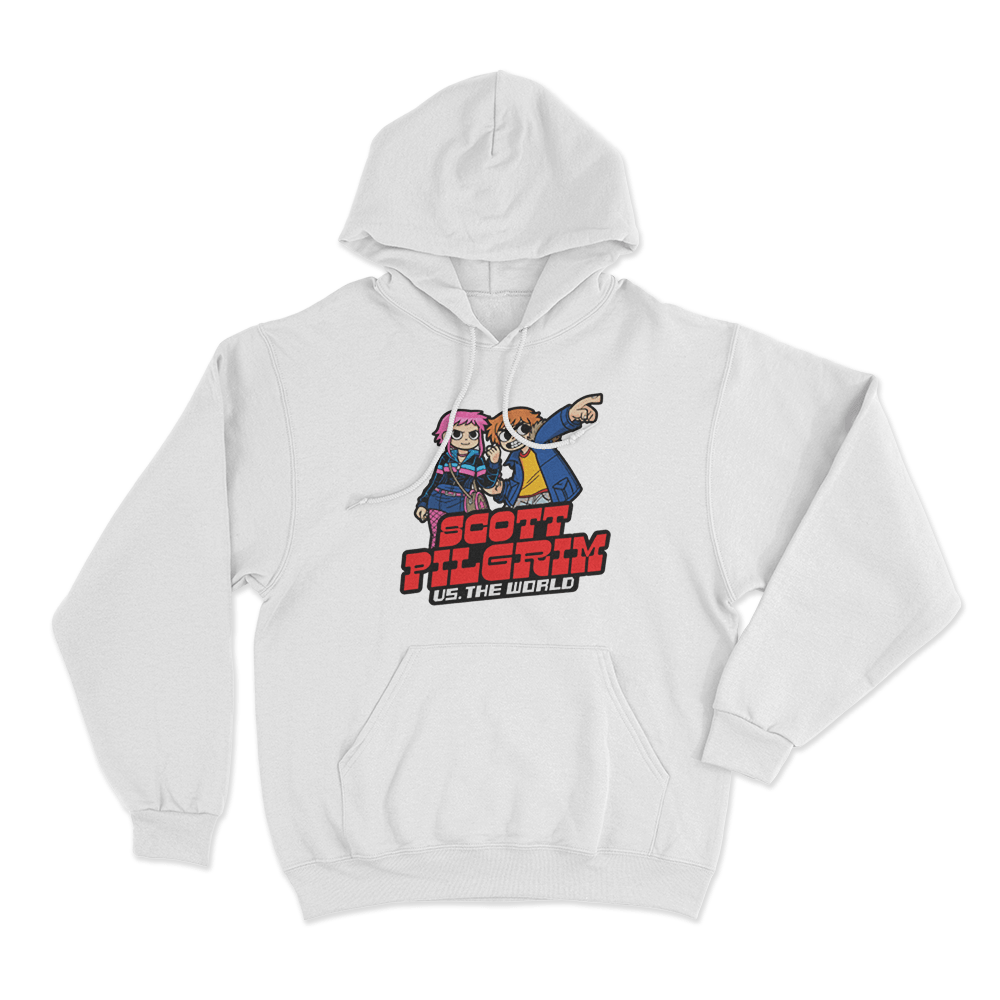 Scott Pilgrim Vs The World Cartoonish Unisex Hoodie White Scott Pilgrim Vs The World Cartoonish Unisex Hoodie White